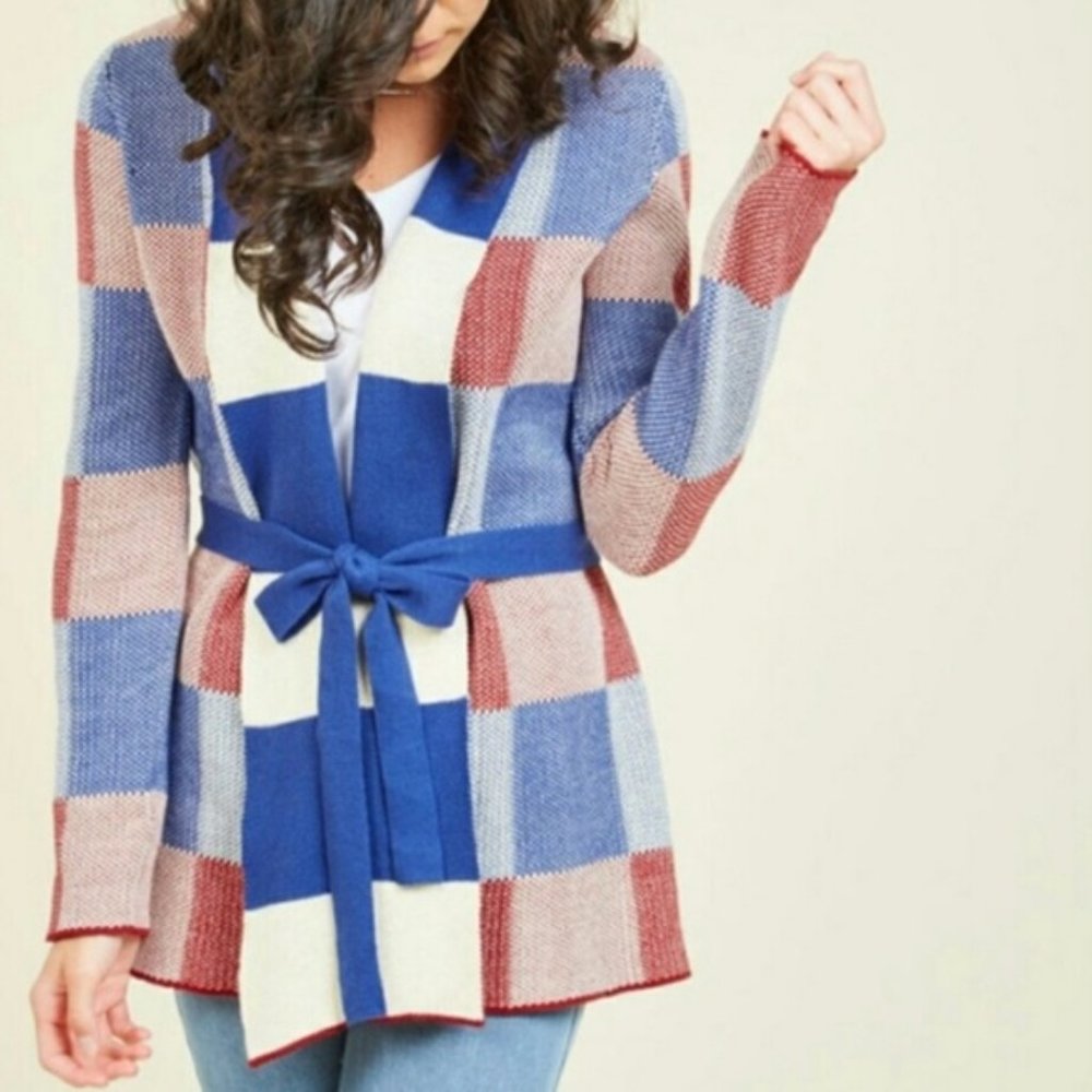 Modcloth Plaid Cardigan